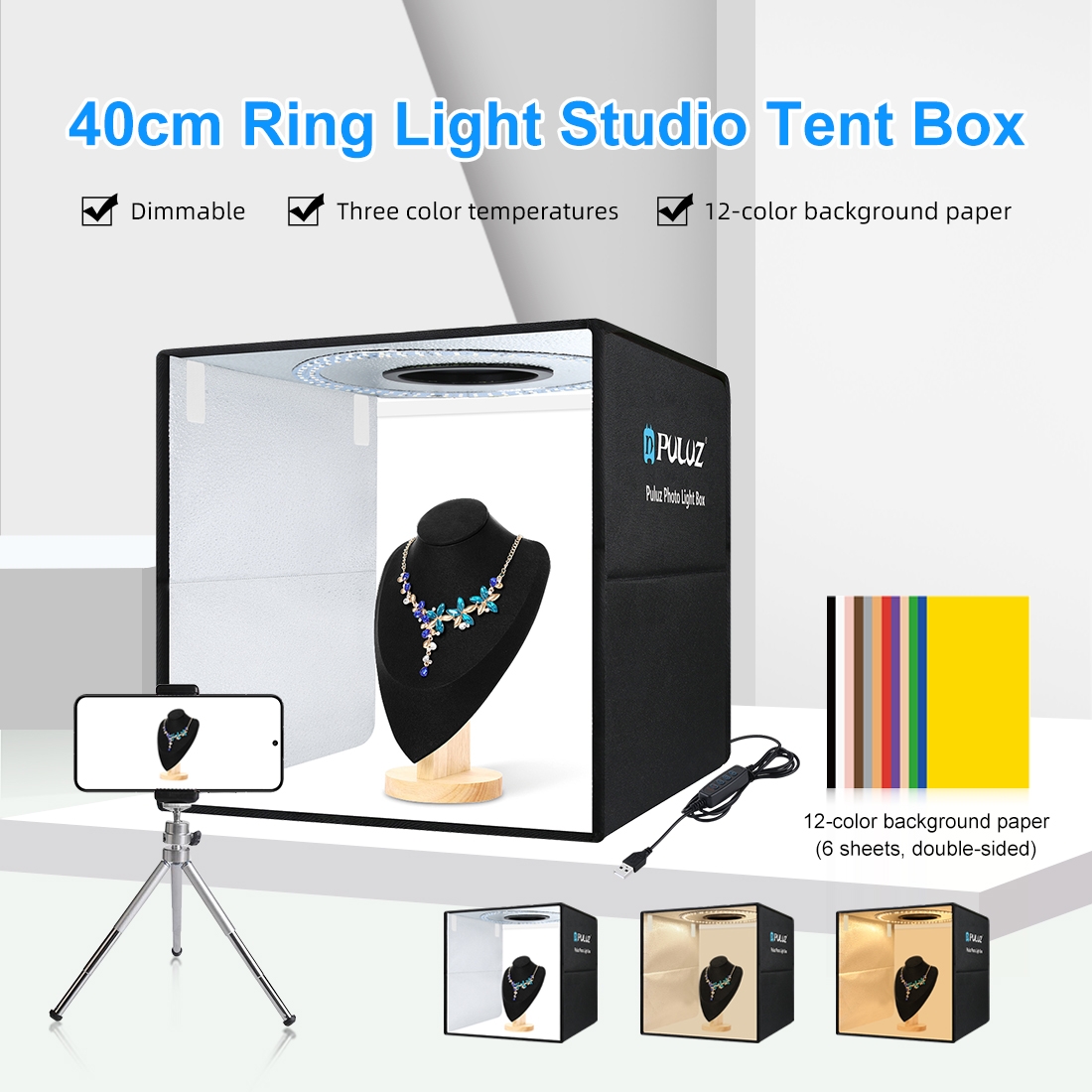 Makeup Photography Lighting - PULUZ 40cm Folding Portable Ring Light