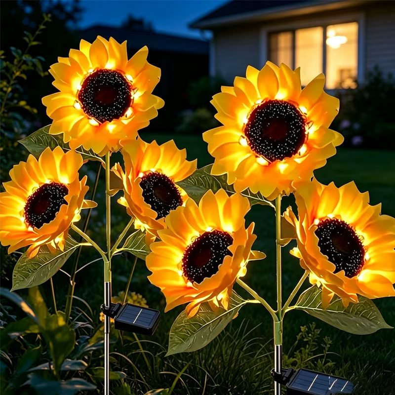 Flower Photography Led Lighting Pack - 2 Pack Solar Sunflower Outdoor Lights,
