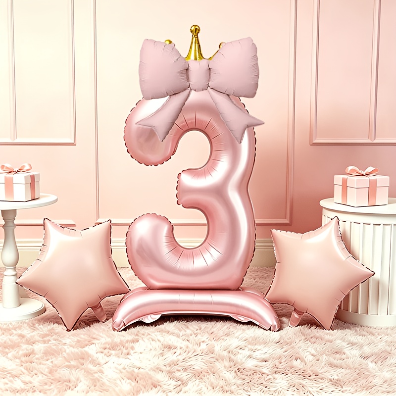 Makeup Photography Lighting - Light Luxury Pink 3D Balloons 0-9,