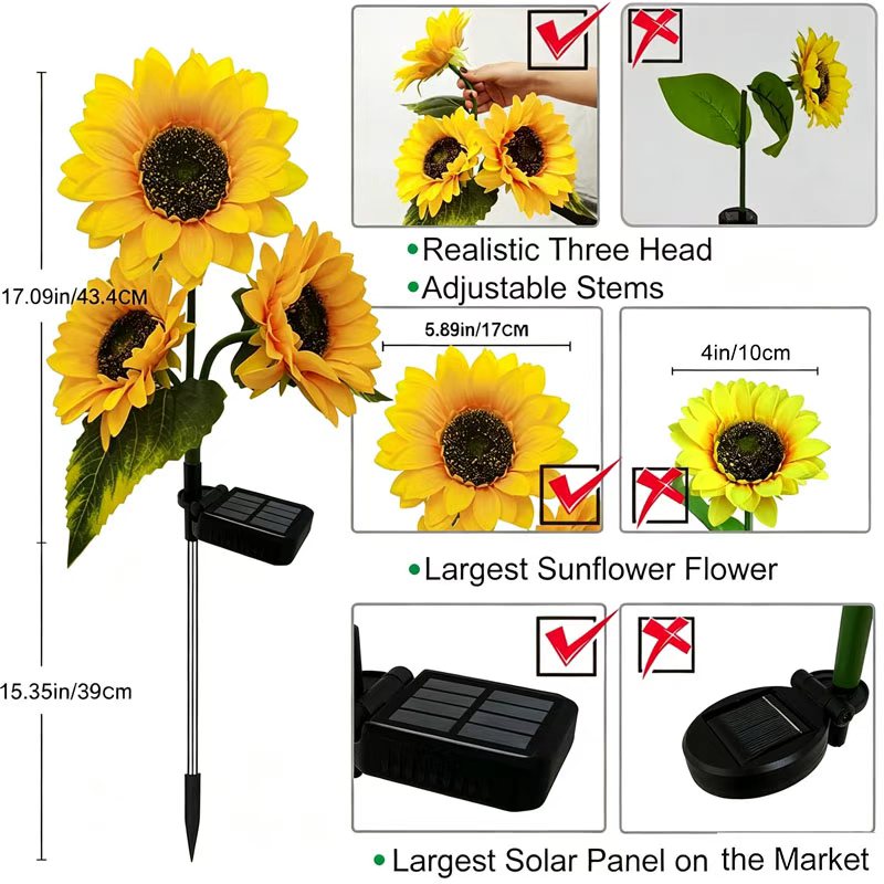 2 Pack Solar Sunflower Outdoor - Flower Photography Led Lighting Pack recension och pris