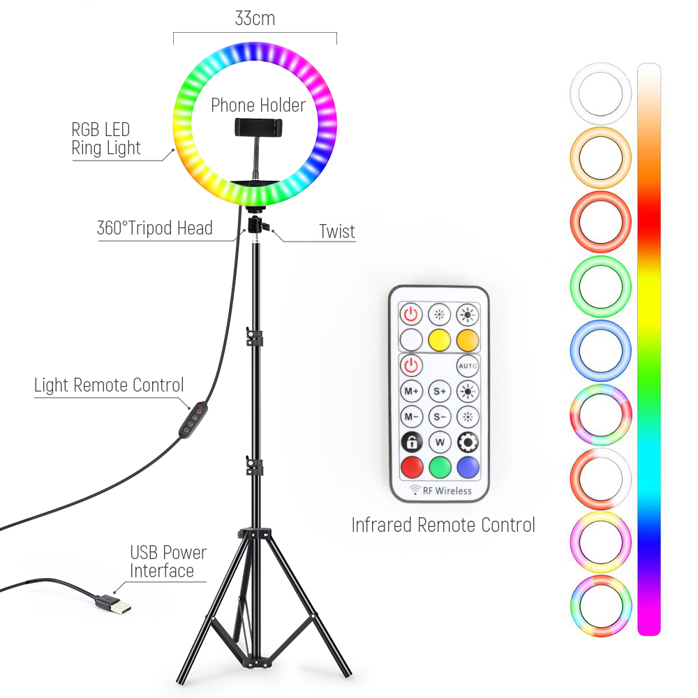 13inch RGB Led Selfie Ring Lig - Photography Lighting Overhead recension och pris